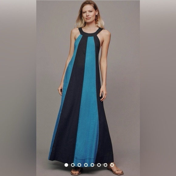 NWT Size L  The Ami Linen Halter Maxi Dress by Maeve - Picture 5 of 16